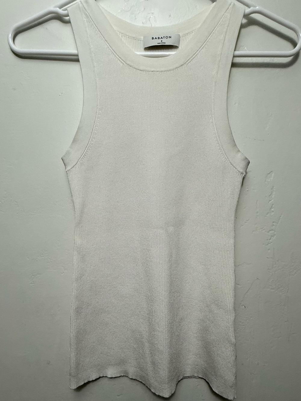 Babaton Cream Ribbed Tank - Sleeveless Knit Top